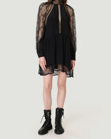 DEORRO LACE PUFF SLEEVE HIGH NECK MINI DRESS image number null